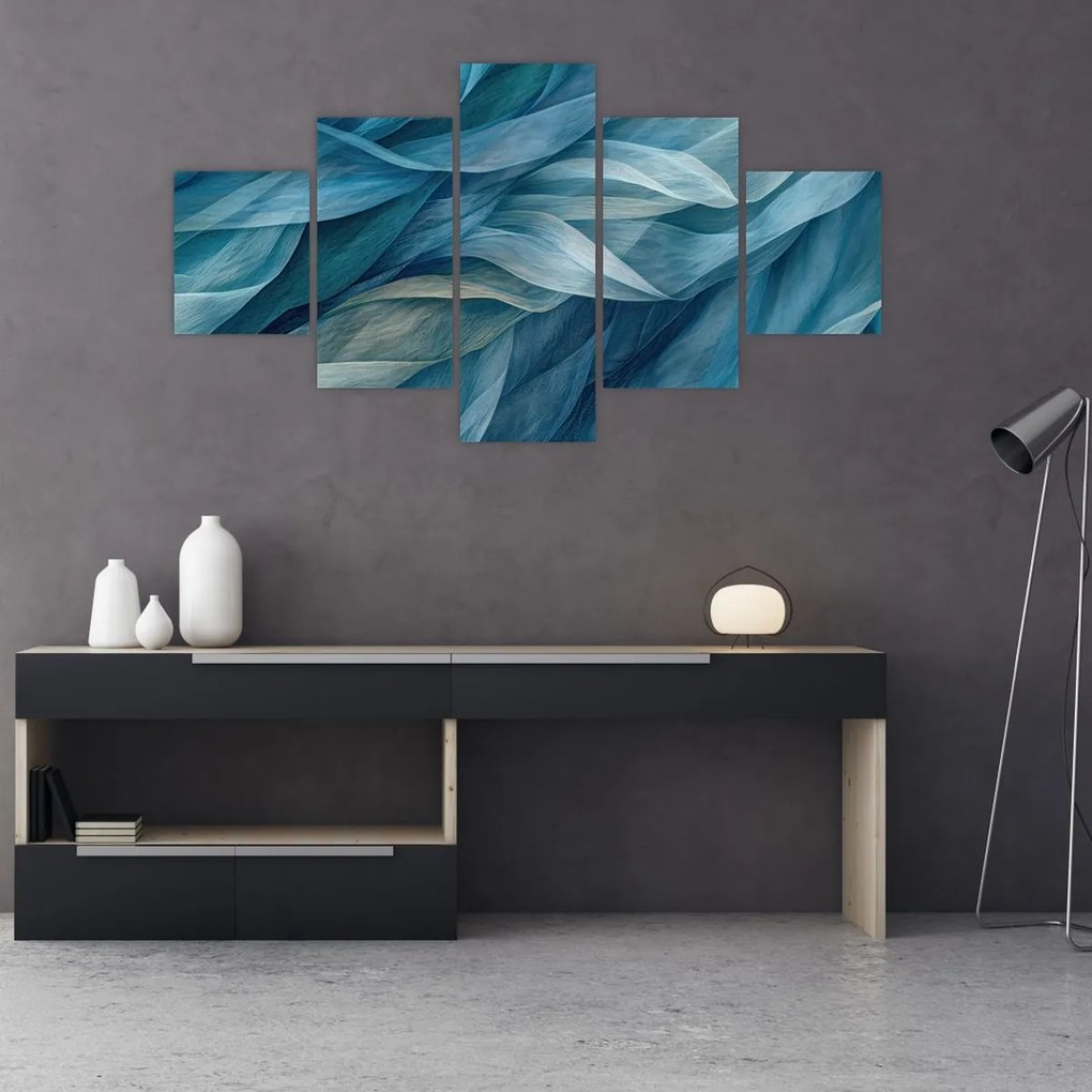 Obraz - Niebieskie i białe fale (125x70 cm)