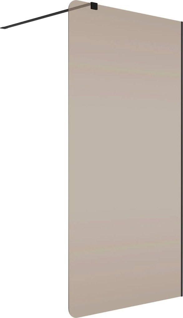 Ścianka prysznicowa WALK IN FIX brązowa 8 mm MOLIS NATURE Brown Round MASSI I Różne rozmiary : Kolor profili kabiny - złoty, Szerokość ścianki - 120 cm, Typ montażu - WALK in FIX (Do ściany)