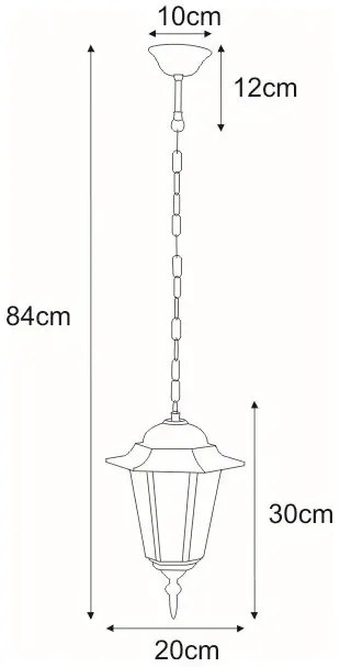 Czarno-złota lampa wisząca na balkon i taras - 3X S332 P7-M72