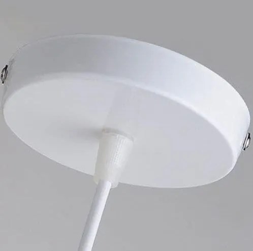 Lampa sufitowa metalowa z kloszem z litego drewna wisząca AT8-1SZ-White