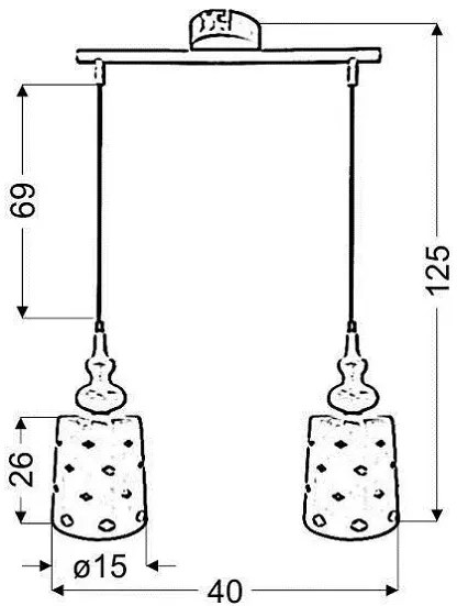 Podwójna lampa wisząca na listwie - V154 S0-R70