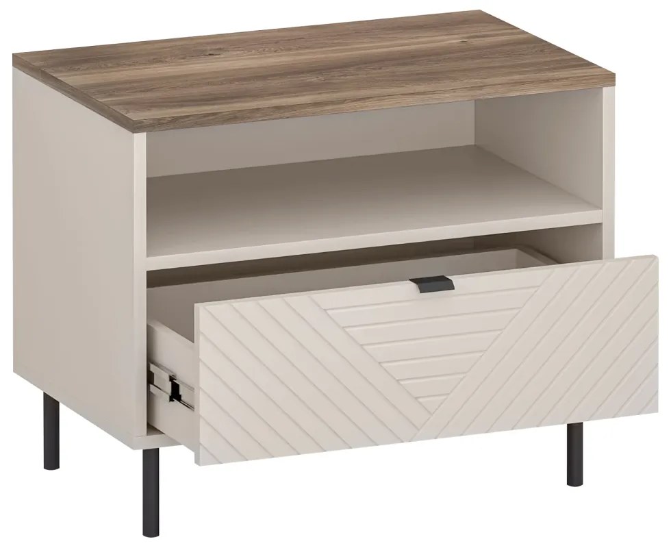 Szafka nocna EYCO 1S, kaszmir/dąb castello