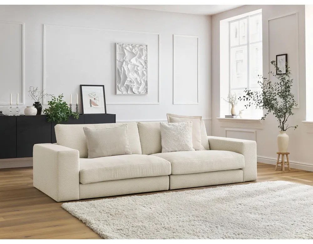 Beżowa sztruksowa sofa 274 cm Leonard – Bobochic Paris