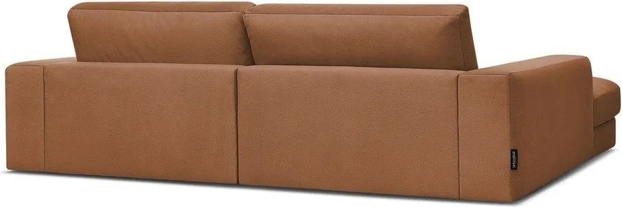 Pomarańczowy aksamitny narożnik (lewostronny/z szezlongiem) Sierra – Bobochic Paris