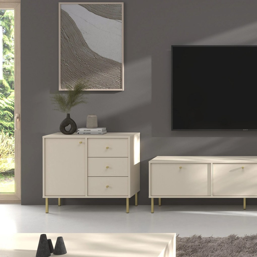 Komoda TORINO 84 cm do Salonu Sypialni Odcienie beżu