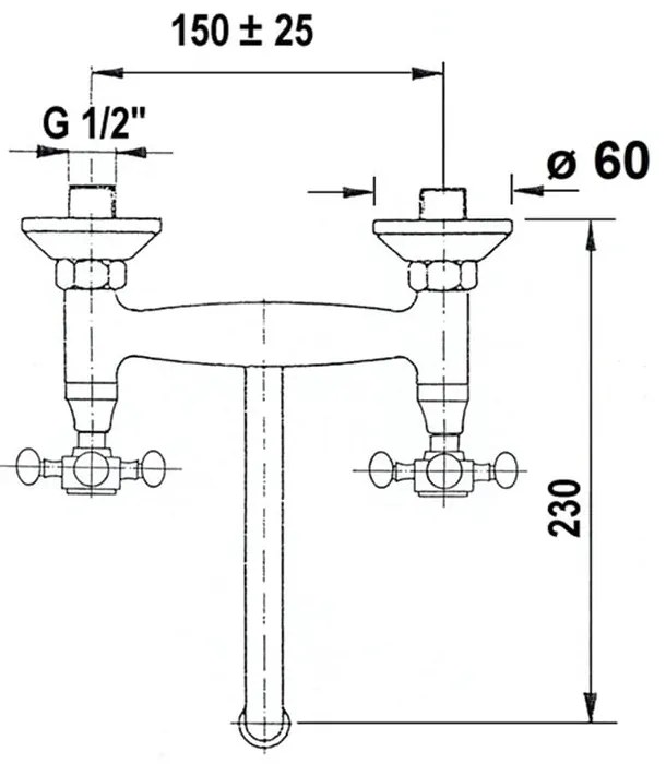Bateria umywalkowa ścienna w kolorze złota (1 otwór) Antea – Sapho