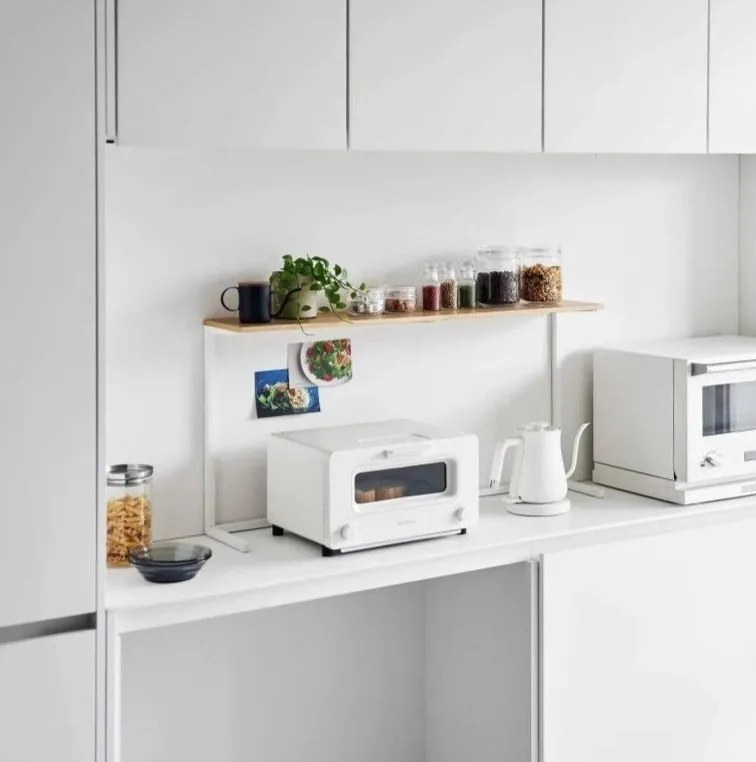 Biało-naturalna drewniana dodatkowa półka 28,5x8,5 cm Tower – YAMAZAKI