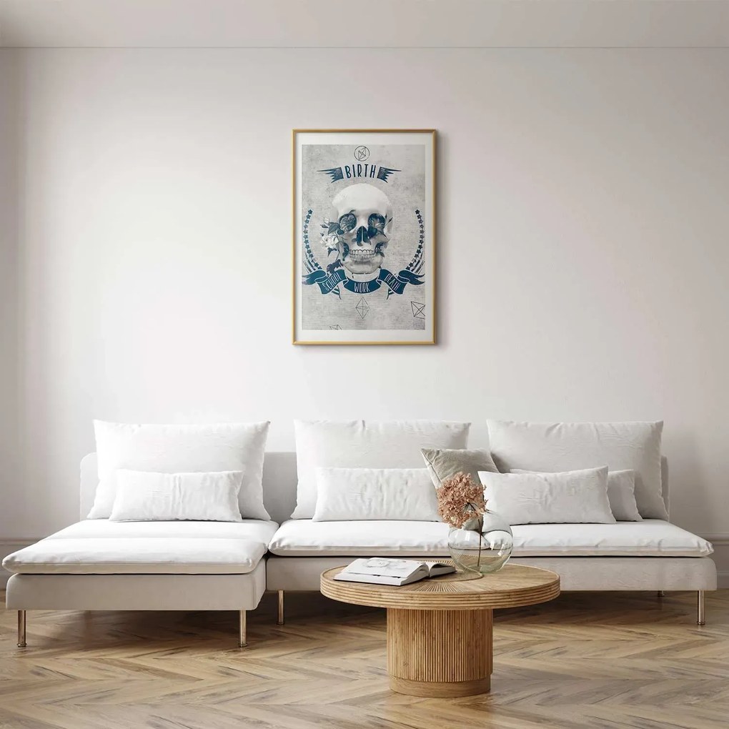 Plakat Life Is Brutal 29,7x42 cm z ramą złotą z marginesem ARTGEIST B