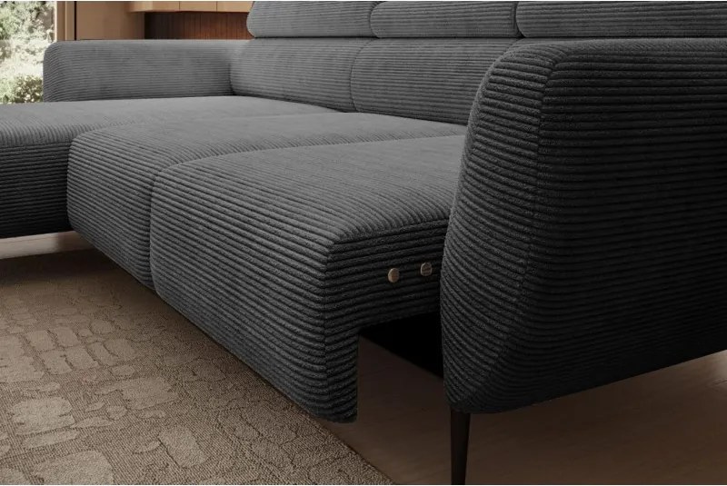 Narożnik ALISSON S/MINI Lewostronny z elektrycznym wysuwem w tkaninie POSO 110 WERSAL