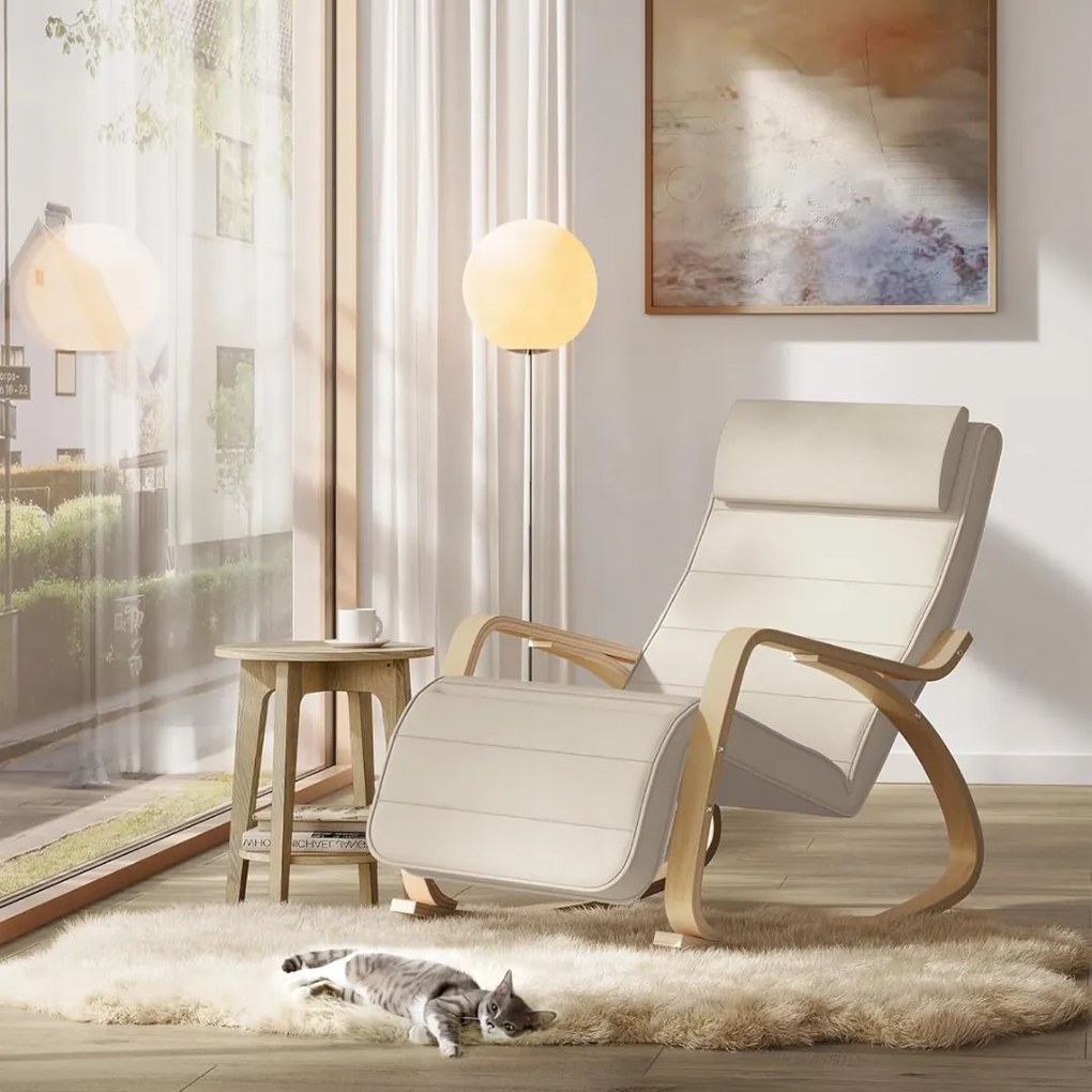 Fotel bujany SWING, max obciążenie 150kg, 67x115x91cm, beżowa Jurhan