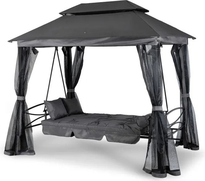 Huśtawka Ogrodowa CARMEN Szara/Czarna Nowoczesna