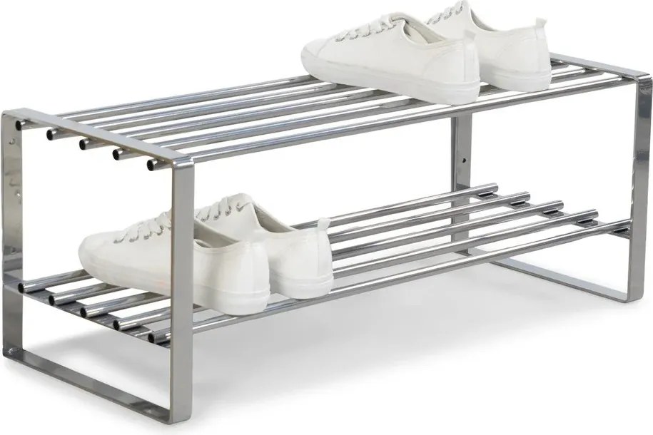 Metalowa szafka na buty w kolorze srebra 70x29x27 cm Rex – Spinder Design