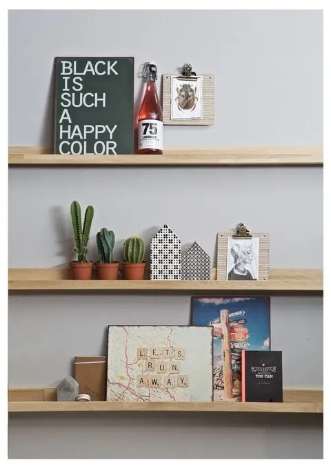 Półka na zdjęcia z litego drewna dębowego 170 cm Photoframe – vtwonen