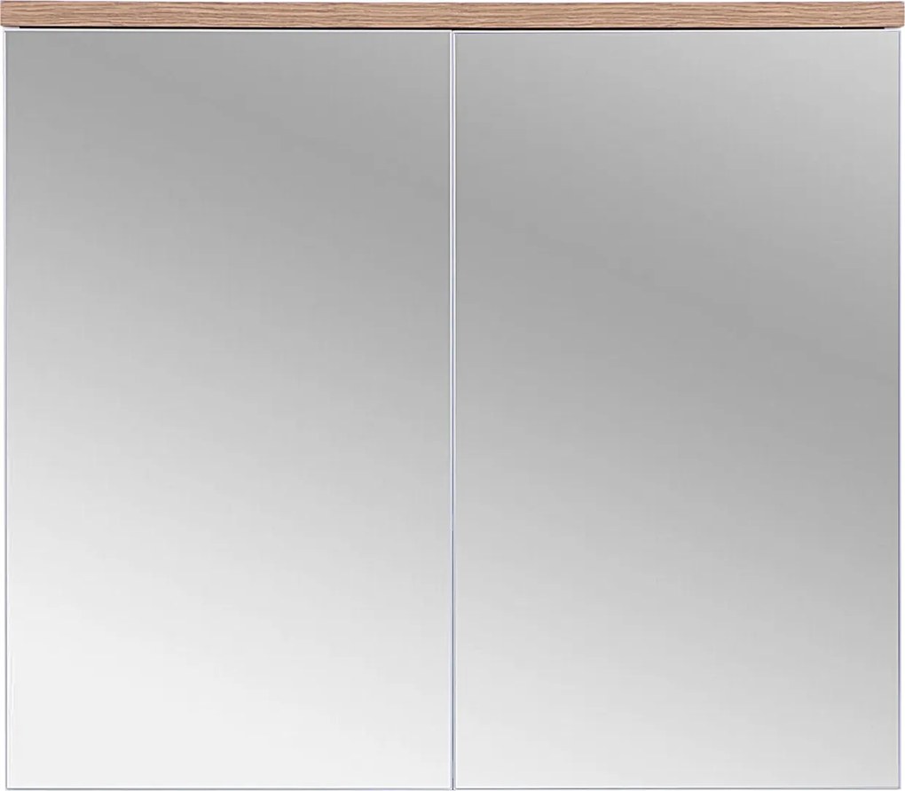Wisząca szafka łazienkowa z lustrem 80 cm Bali 841, biała