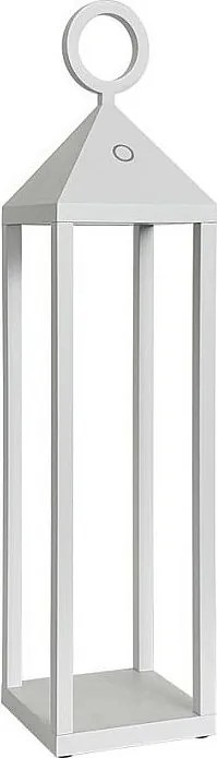 Nowoczesna latarnia piknikowa LED, 2,2 W, IP54, ładowalna i ściemnialna, wysokość 47 cm, biała