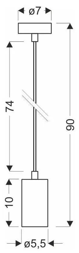 Czarna lampa wisząca z metalowym kloszem ø 7 cm Tubo – Candellux Lighting