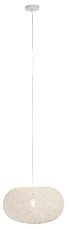 Rustykalna lampa wisząca biała 50 cm - Corda FlatDesignerski Oswietlenie wewnetrzne