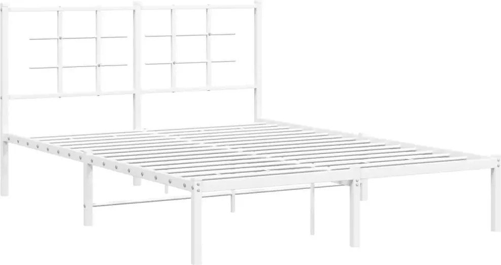 Białe duże łóżko z metalu 160x200 cm Z1-C99
