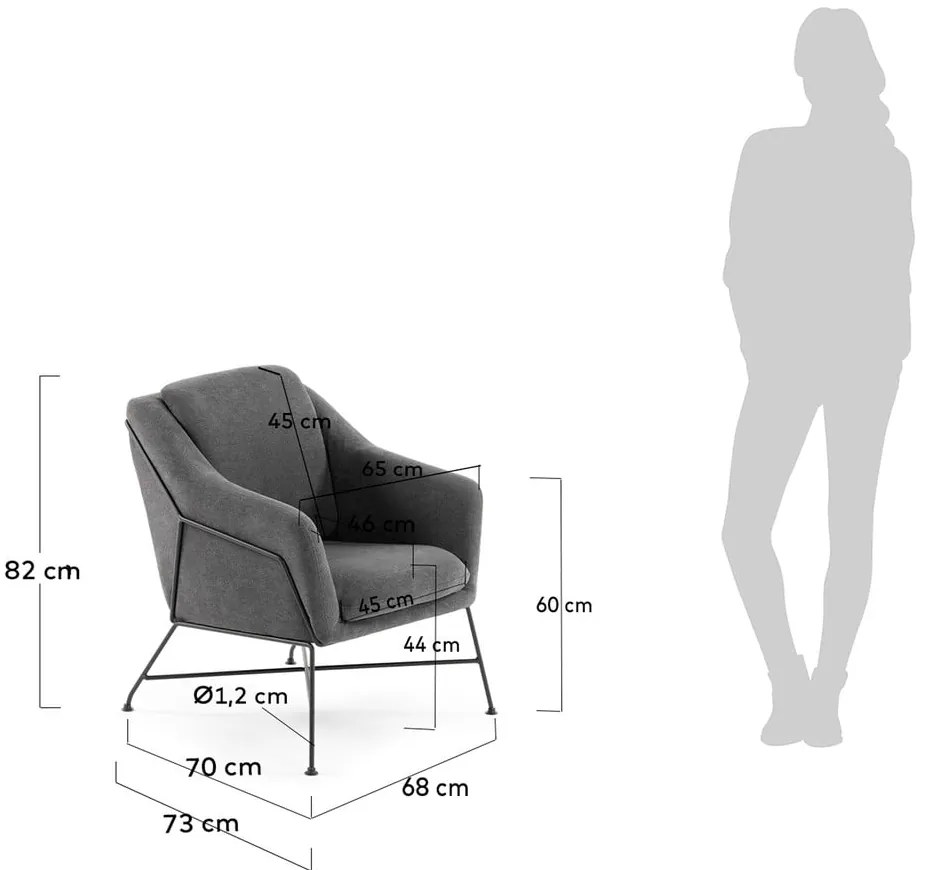 Szary fotel Brida – Kave Home