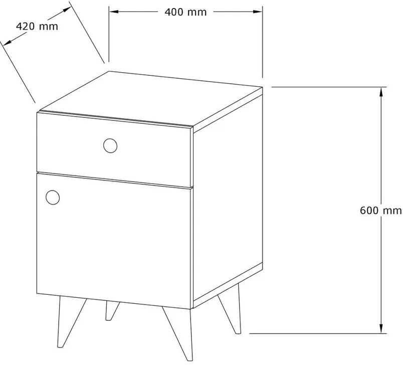 Stolik nocny Pila Walnut