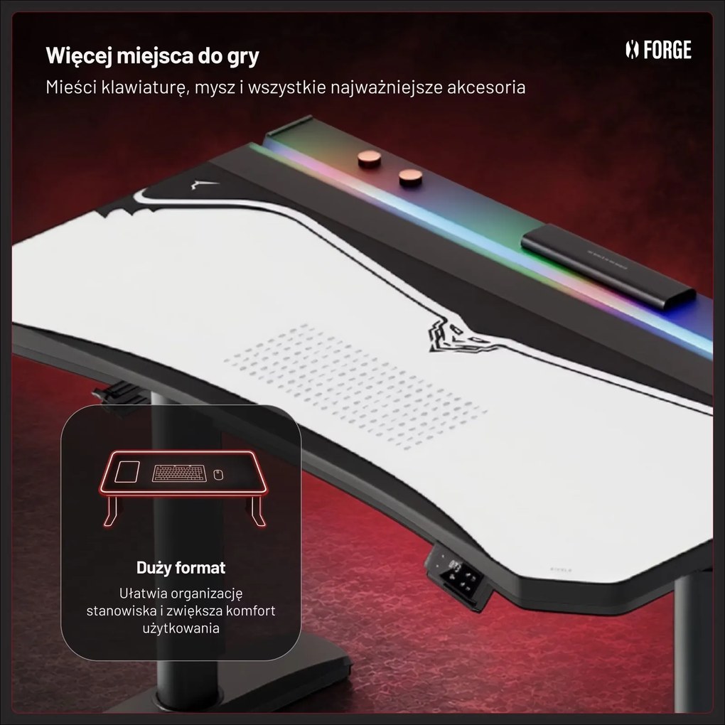 Podkładka ochronna na biurko Diablo X-Forge 160 cm, Nightwolf Moon