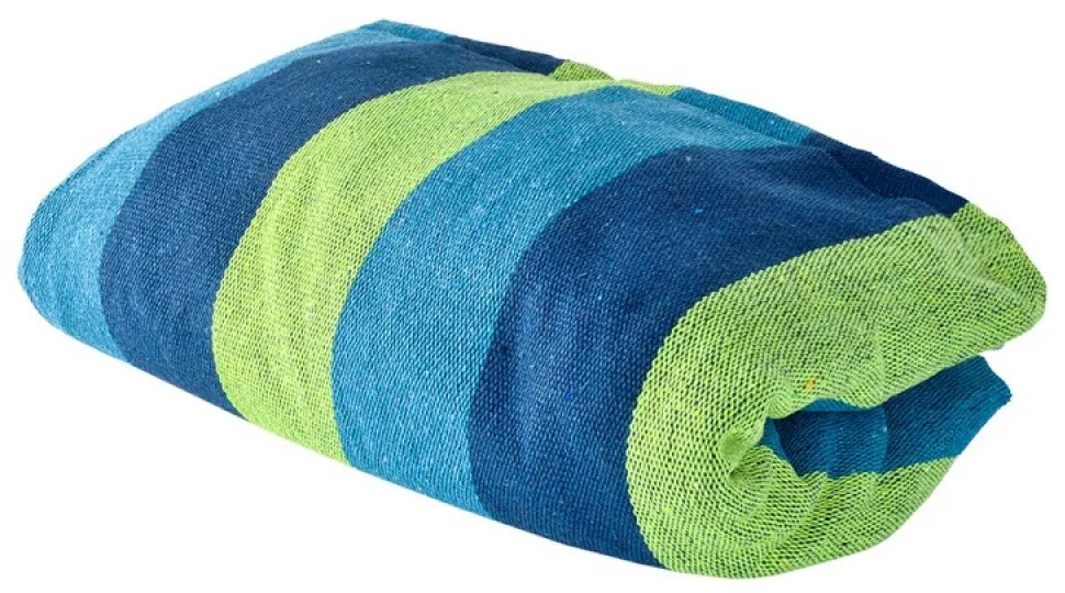 Niebiesko-zielony hamak HAMMOCK dla 2 osób 200x150 cm