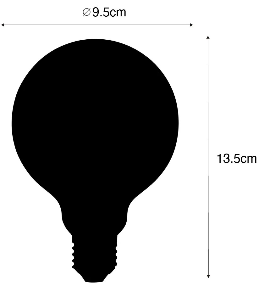 Zestaw 5 żarówek LED E27 z 3-stopniowym ściemnianiem G95 matowe 5W 550lm 3000K