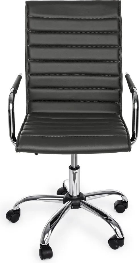 Ciemnoszare krzesło biurowe z imitacji skóry Perth – Yes Everyday