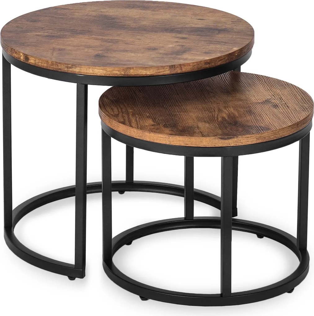 Zestaw Stolików Kawowych FIGO 43 cm/53 cm Dąb Rustykalny
