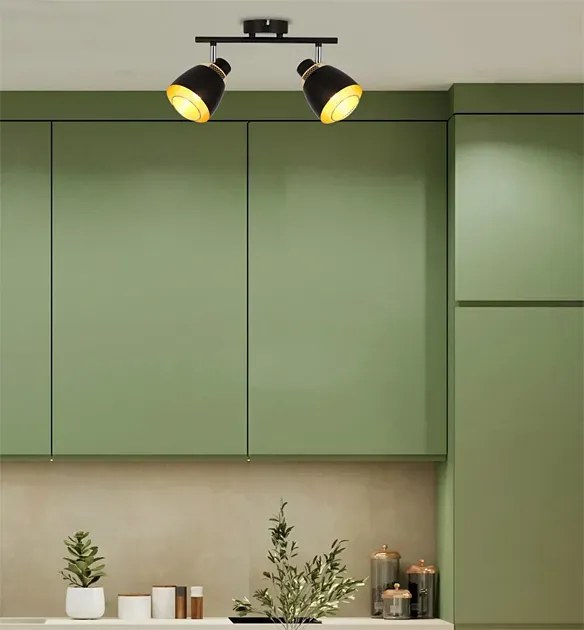 Czarna podwójna lampa sufitowa w stylu loft - D186-Ajaks