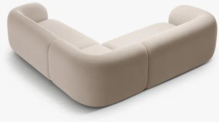 OUTLET Sofa narożna beż welur 252/252/76 Kate od Micadoni