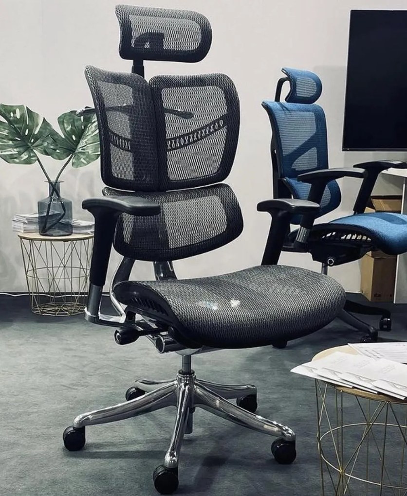 Fotel ergonomiczny z siatki ErgoFly Fly, zgodny z normą BHP