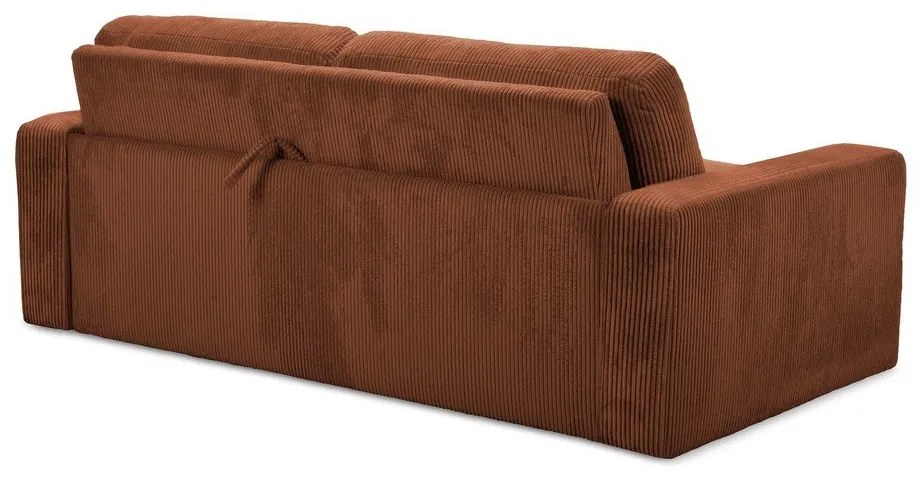Sztruksowa rozkładana sofa w kolorze terakoty 195 cm Nona – Makamii