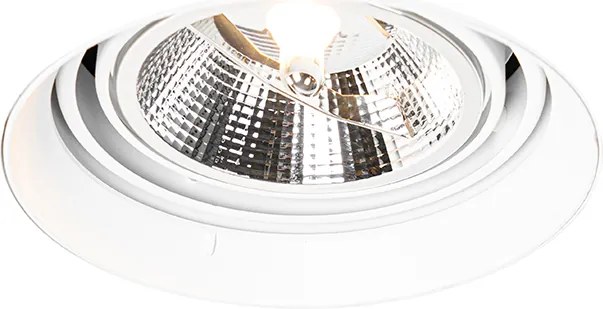 Zestaw 6 nowoczesnych reflektorów wpuszczanych białych GU10 AR111 okrągłych bezramkowych - Oneon