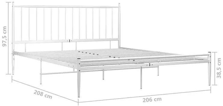 Białe industrialne metalowe łóżko małżeńskie 200x200 cm Fawios