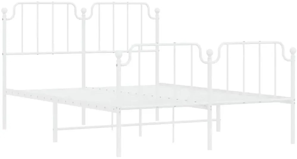 Industrialne białe łóżko metalowe z zagłówkiem 120x200 cm - Barold
