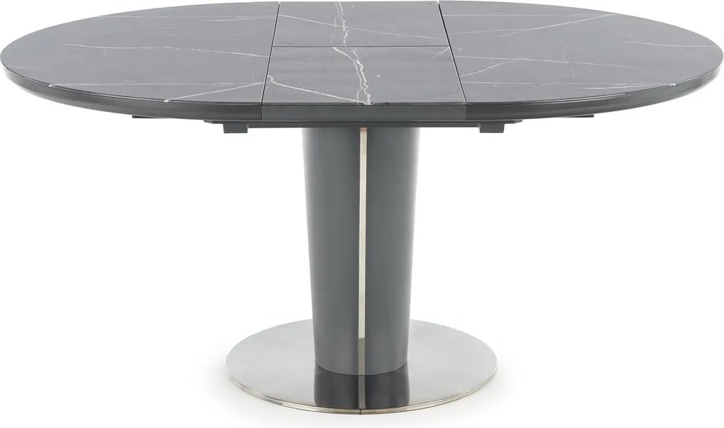 Okrągły stół Ricardo ze szklanym blatem w imitacji marmuru