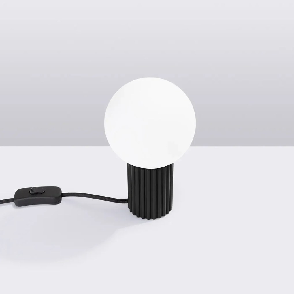 Lampa biurkowa HALO czarna ryflowana SOLLUX  LIGHTING