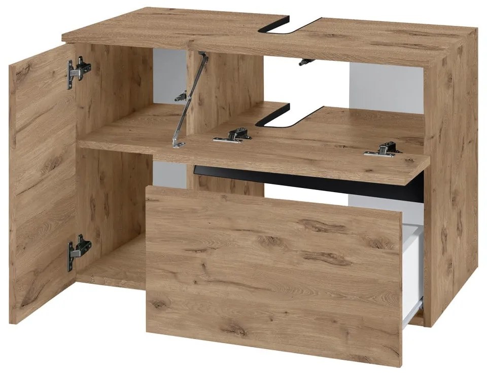 Wisząca szafka pod umywalkę w dekorze dębu 80x53 cm Wisla – Støraa
