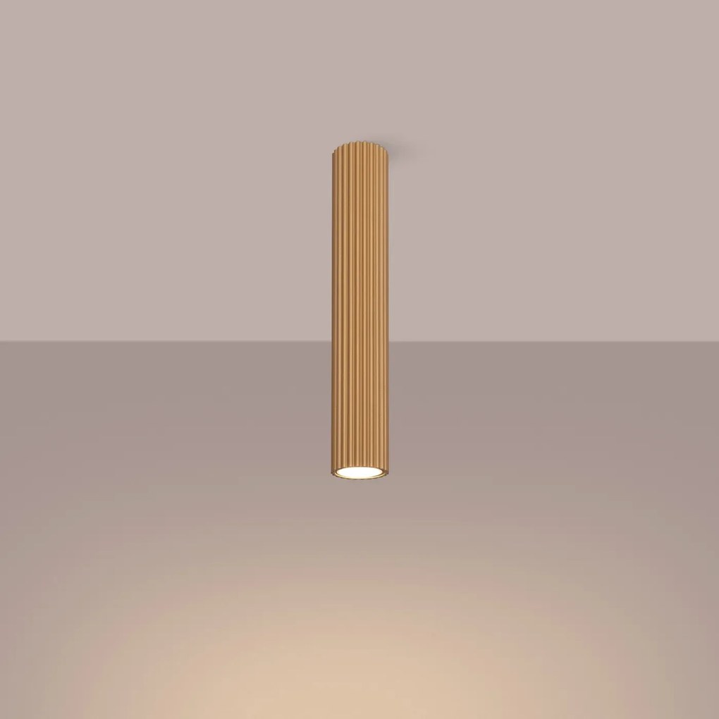 Plafon KARBON 40 złoty ryflowany SOLLUX  LIGHTING