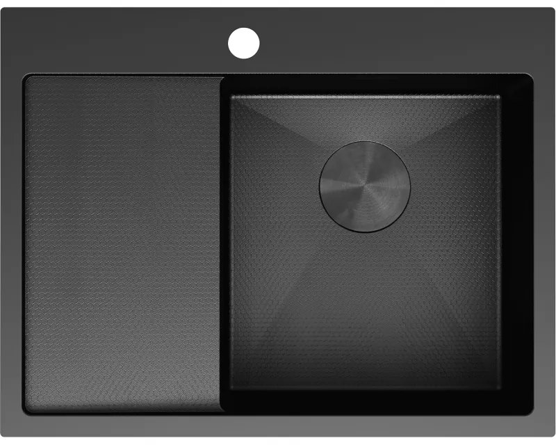 Mexen Exar zlewozmywak stalowy 1-komorowy z ociekaczem prawy 620 x 480 mm, czarny HC -6432621005P-70HC