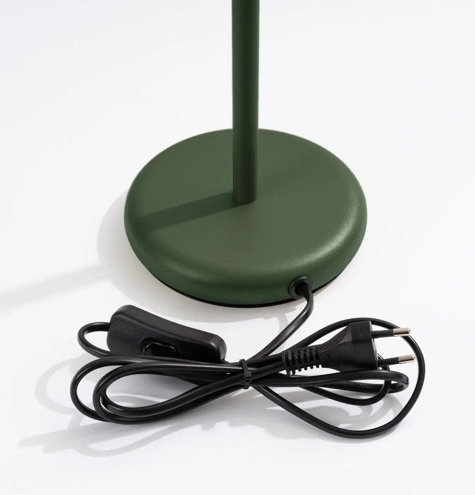 Lampa biurkowa KARBON zielona oliwka ryflowana SOLLUX  LIGHTING