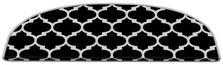 Czarno-białe dywaniki na schody zestaw 16 szt. 20x65 cm Madalyon – Vitaus