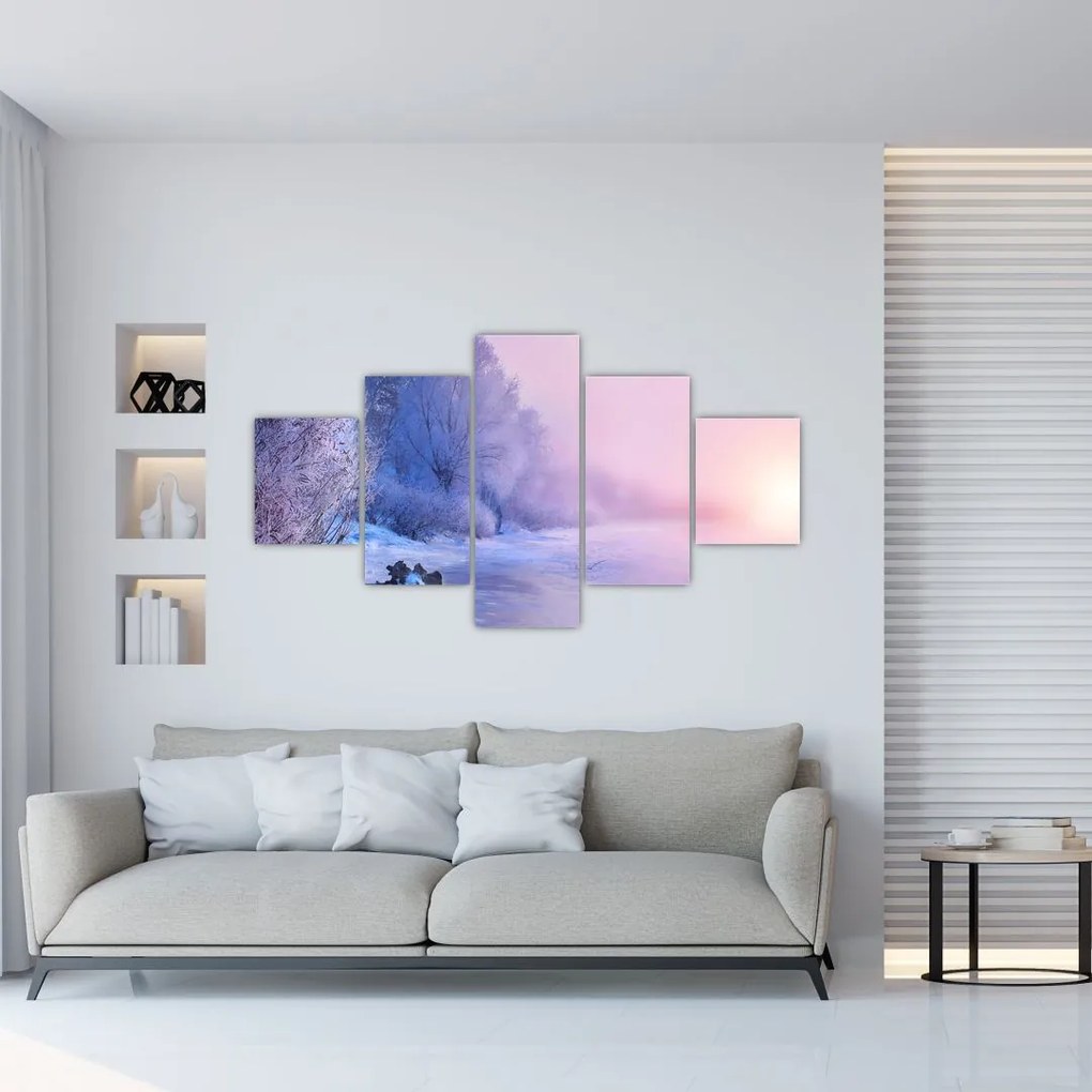 Obraz - Zamarznięta rzeka (125x70 cm)