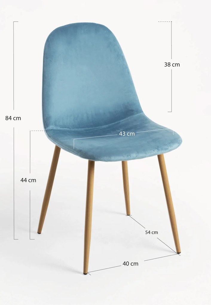 Zestaw 4 Krzese Teok Aksamitne