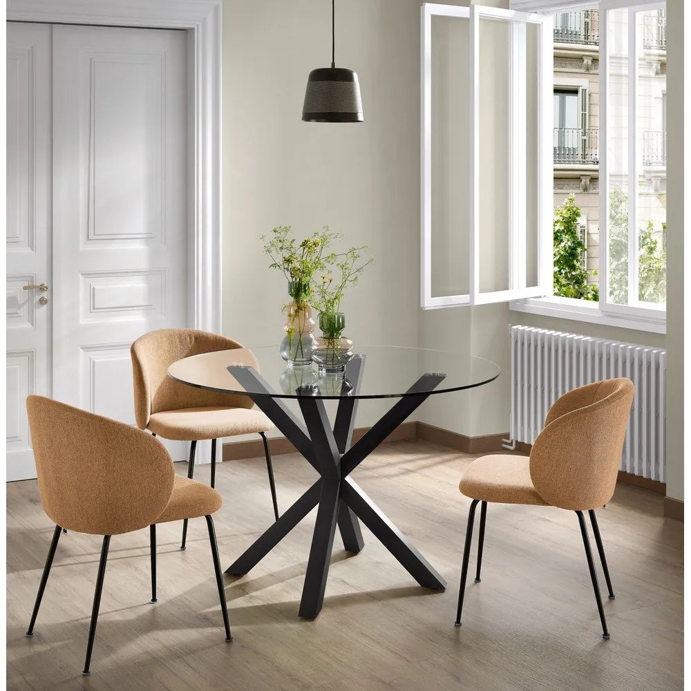 Okrągły stół do jadalni ze szklanym blatem Kave Home, ø 119 cm