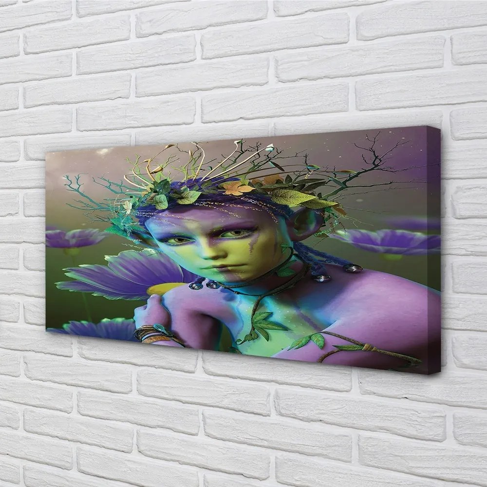 Duży obraz na płótnie Elfka wśród Kwiatów