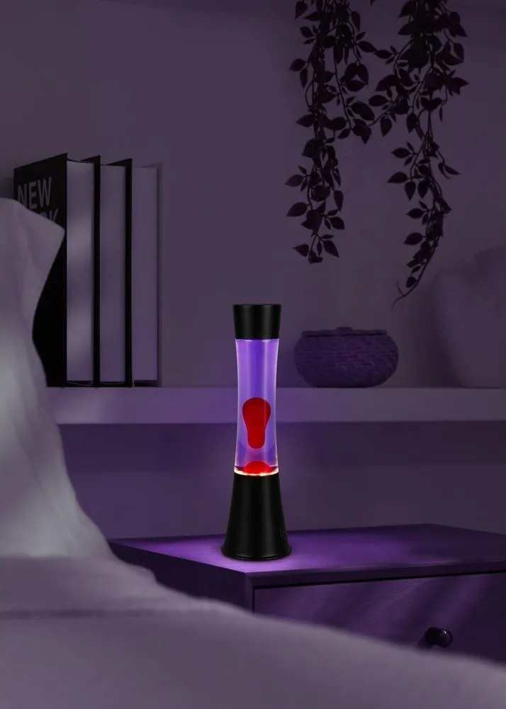 Czarna lampa lawa LED (wysokość 39,5 cm) Etna – Reality