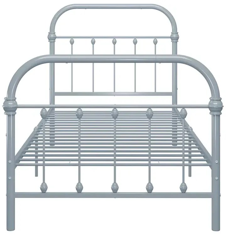 Szare metalowe łózko w stylu loft 100x200 cm - Etiosa