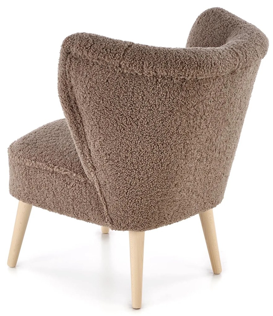 MOCCA fotel wypoczynkowy, c.brązowy SVEN TEDDY nowoczesny boho drewno